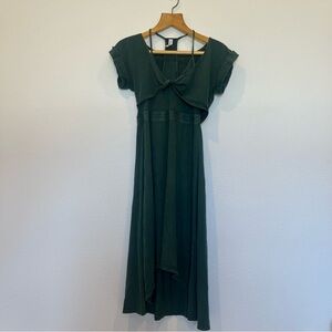 Anthropologie Daily Practice Madeline Green Midi Dress size XS